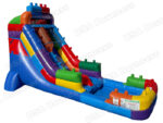 18 FT Light-Commercial Brick Blaster Water Slide - Image 3