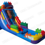 18 FT Light-Commercial Brick Blaster Water Slide