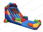 17 FT Dual Lane Brick Blaster Wet and Dry Water Slide (15 oz Vinyl)