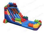 17 FT Dual Lane Brick Blaster Wet and Dry Water Slide