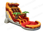 18 FT Dual Lane Volcano Wet and Dry Water Slide (15 oz Vinyl)